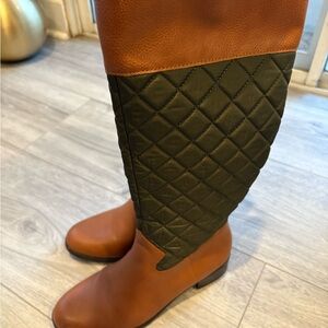 Nautica Brown and Olive Green Quilted Winter Boots